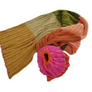 Very Soft Color Block Winter Scarf, Approx. 12 x 52